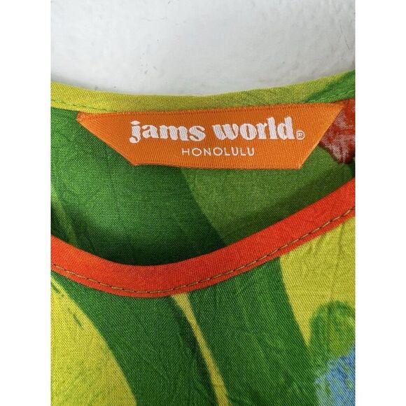 Jams World Janice Green Floral Midi Dress Valleyview Print Pockets Size Large - Picture 6 of 15